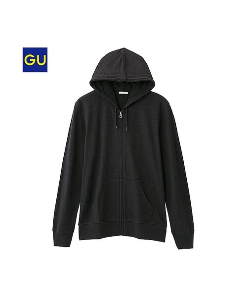 GU（ジーユー）の「（GU）フルジップパーカ（長袖）（MEN ⁄ パーカ・カーディガン・メンズ・GRAY/NAVY/BLACK/OLIVE・M/XL/L/S）」の2枚目の写真