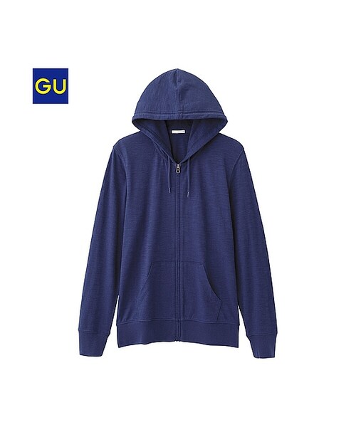GU（ジーユー）の「（GU）フルジップパーカ（長袖）（MEN ⁄ パーカ・カーディガン・メンズ・GRAY/NAVY/BLACK/OLIVE・M/XL/L/S）」の4枚目の写真