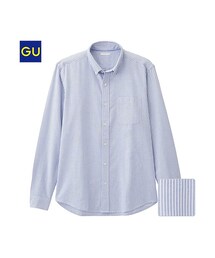 GU | （GU）オックスフォードストライプシャツ（長袖）(トップス)
