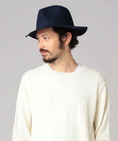 DETAILS（ディテールズ）の「【15/16A/W先行予約】DETAILS/ツバ広フェルトHAT（ハット・メンズ・ブラック/ネイビー/ライトベージュ・FREE）」の6枚目の写真