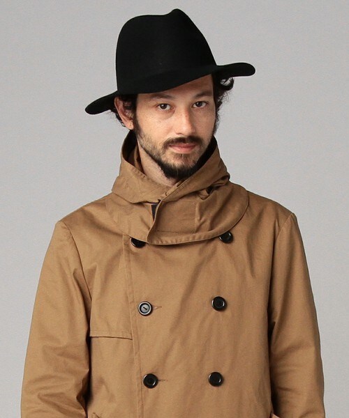 DETAILS（ディテールズ）の「【15/16A/W先行予約】DETAILS/ツバ広フェルトHAT（ハット・メンズ・ブラック/ネイビー/ライトベージュ・FREE）」の2枚目の写真