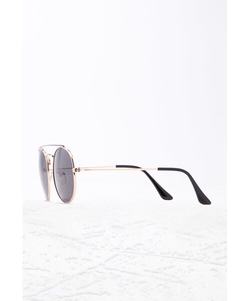FOREVER 21(フォーエバー トゥエンティーワン)の「FOREVER 21 Round Aviator Sunglasses(サングラス・レディース・Gold・One size)」の4枚目の写真