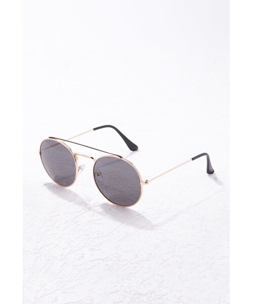 FOREVER 21(フォーエバー トゥエンティーワン)の「FOREVER 21 Round Aviator Sunglasses(サングラス・レディース・Gold・One size)」の6枚目の写真