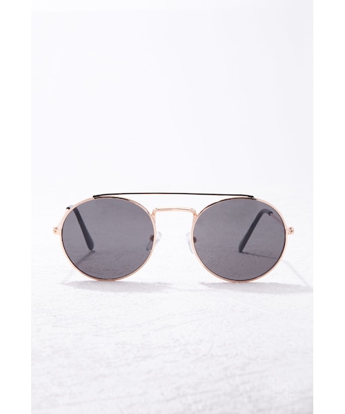 FOREVER 21(フォーエバー トゥエンティーワン)の「FOREVER 21 Round Aviator Sunglasses(サングラス・レディース・Gold・One size)」の2枚目の写真