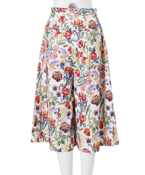 EVRIS（エヴリス）の「フラワーワイドミディパンツ（パンツ・レディース・ホワイト/ブラック・S/M）」の7枚目の写真