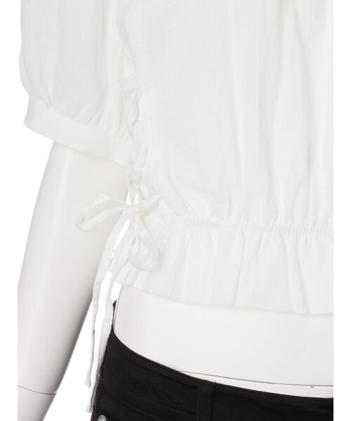 merry jenny（メリージェニー）の「レースアップオフショルブラウス（トップス・レディース・オフホワイト/グレー/ブラック・F）」の9枚目の写真