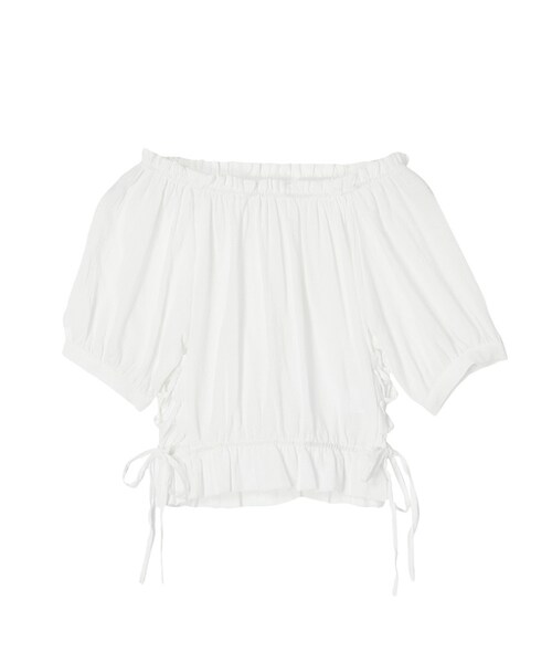 merry jenny（メリージェニー）の「レースアップオフショルブラウス（トップス・レディース・オフホワイト/グレー/ブラック・F）」の10枚目の写真