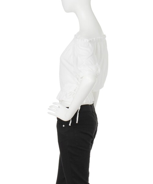 merry jenny（メリージェニー）の「レースアップオフショルブラウス（トップス・レディース・オフホワイト/グレー/ブラック・F）」の5枚目の写真