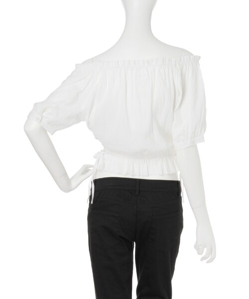 merry jenny（メリージェニー）の「レースアップオフショルブラウス（トップス・レディース・オフホワイト/グレー/ブラック・F）」の6枚目の写真