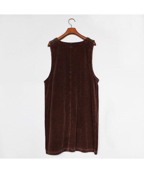 Vintage Clothing（ヴィンテージクロージング）の「Corduroy Long Vest（トップス・Brown・One）」の2枚目の写真