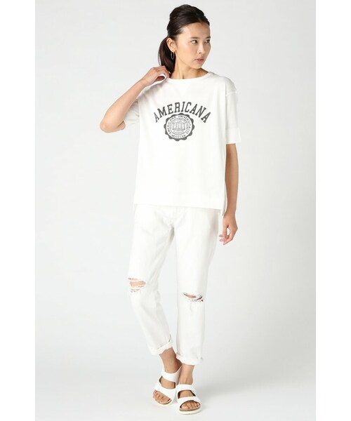 Deuxieme Classes アメリカーナ カレッジロゴTシャツ AMERICANA - Deuxieme Classes アメリカーナ カレッジロゴTシャツの