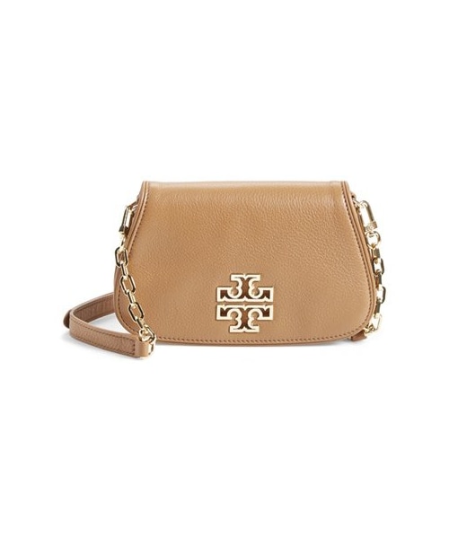 TORY BURCH(トリーバーチ)の「Tory Burch 'Mini Britten' Leather Crossbody Bag(クラッチバッグ・レディース・Brown/Black/Blue/Beige/Red・One Size)」の1枚目の写真