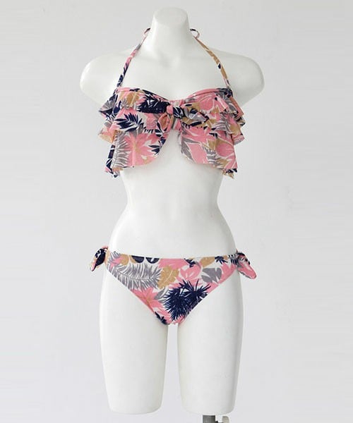 DHOLIC(ディーホリック)の「ボタニカルプリント2wayバンドゥビキニ(水着・レディース・ピンクA/ピンクB・FREE)」の1枚目の写真