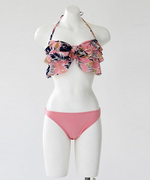 DHOLIC(ディーホリック)の「ボタニカルプリント2wayバンドゥビキニ(水着・レディース・ピンクA/ピンクB・FREE)」の2枚目の写真