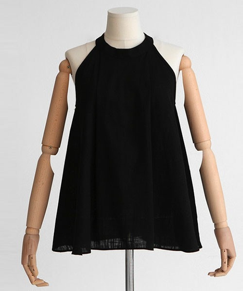 DHOLIC（ディーホリック）の「アメスリフレアトップス&ショートパンツセットアップ（シャツ/ブラウス・レディース・ベージュ/ブラック・FREE）」の2枚目の写真