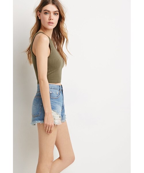 FOREVER 21(フォーエバー トゥエンティーワン)の「FOREVER 21 Ribbed Knit Tank(タンクトップ・レディース・Black/Green/White・X-Small/Small/Medium/Large/X-Large)」の12枚目の写真