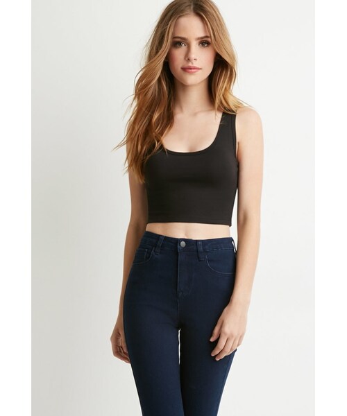 FOREVER 21（フォーエバー トゥエンティーワン）の「FOREVER 21 Classic Cropped Tank（タンクトップ・レディース・Black/White/Blue・Small/Medium/Large）」の9枚目の写真