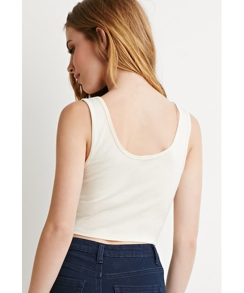 FOREVER 21（フォーエバー トゥエンティーワン）の「FOREVER 21 Classic Cropped Tank（タンクトップ・レディース・Black/White/Blue・Small/Medium/Large）」の4枚目の写真