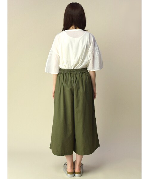 w closet（ダブルクローゼット）の「ツイルギャザーガウチョパンツ（パンツ・レディース・オフホワイト/レッド/カーキ・FREE）」の6枚目の写真