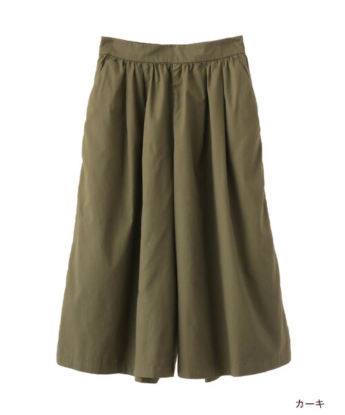 w closet（ダブルクローゼット）の「ツイルギャザーガウチョパンツ（パンツ・レディース・オフホワイト/レッド/カーキ・FREE）」の2枚目の写真