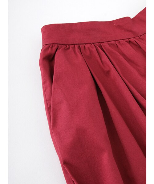 w closet（ダブルクローゼット）の「ツイルギャザーガウチョパンツ（パンツ・レディース・オフホワイト/レッド/カーキ・FREE）」の8枚目の写真