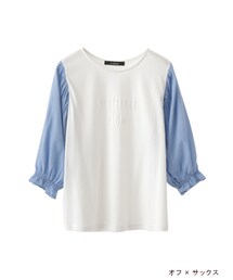 w closet | 異素材プリント入りプルオーバー(トップス)