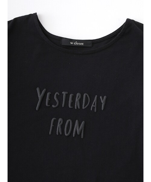 w closet（ダブルクローゼット）の「異素材プリント入りプルオーバー（トップス・レディース・オフホワイト/オフ×サックス/ブラック・FREE）」の7枚目の写真