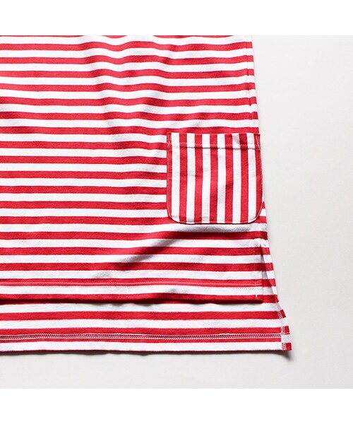 VOO(ヴォー)の「Good Line Tee(トップス・White x Red/White x Navy・1/KING)」の6枚目の写真