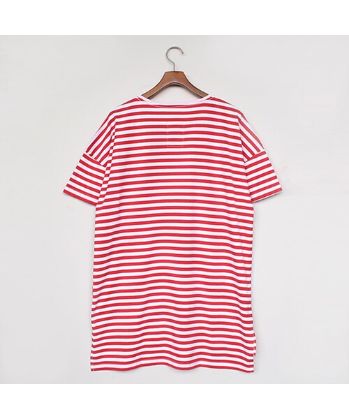 VOO(ヴォー)の「Good Line Tee(トップス・White x Red/White x Navy・1/KING)」の3枚目の写真