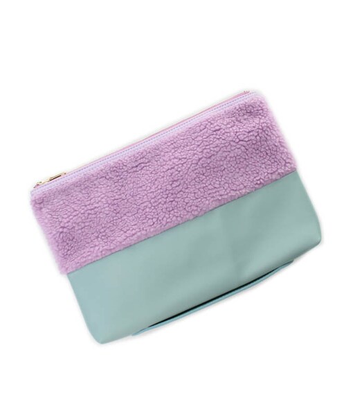 31 Sons de mode（トランテアン　ソン　ドゥ　モード）の「≪秋物ポイント2倍≫配色ファー／ボアクラッチ（バッグ・レディース・ブルー/オフホワイト/パープル/ピンク・フリー）」の3枚目の写真