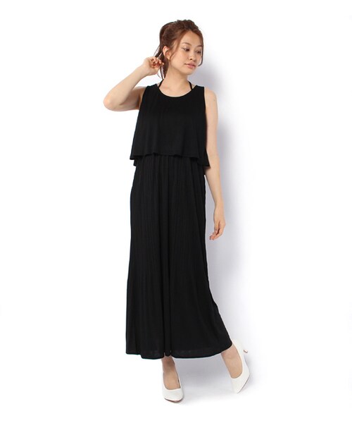 laboratory work（ラボラトリーワーク）の「セットアップ風ノースリーブマキシ丈ワンピース（ワンピース/ドレス・レディース・グレー系/ブラック/ライトネイビー・M）」の2枚目の写真