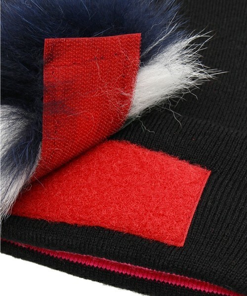 yoshiokubo（ヨシオクボ）の「yoshio kubo フォックスファー着脱ニットキャップ（ニットキャップ/ビーニー・メンズ・ブラック/ネイビー・FREE）」の5枚目の写真
