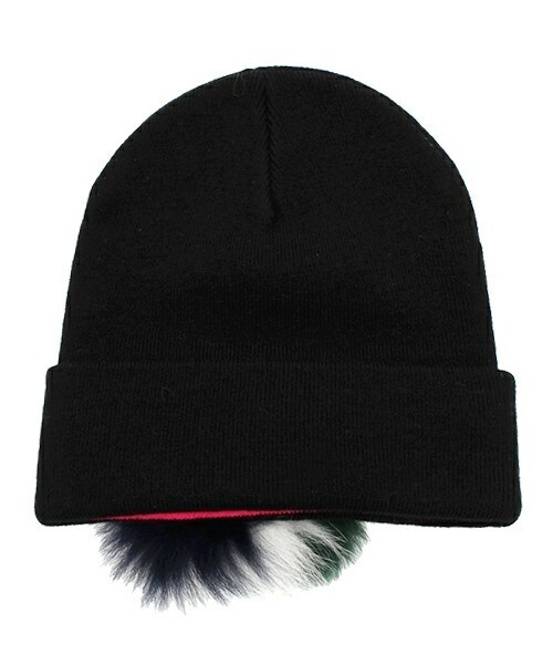yoshiokubo（ヨシオクボ）の「yoshio kubo フォックスファー着脱ニットキャップ（ニットキャップ/ビーニー・メンズ・ブラック/ネイビー・FREE）」の3枚目の写真