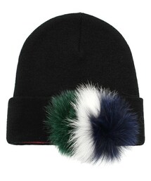 yoshiokubo | yoshio kubo フォックスファー着脱ニットキャップ(ニットキャップ/ビーニー)