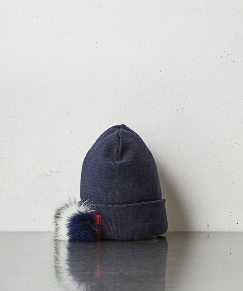 yoshiokubo（ヨシオクボ）の「yoshio kubo フォックスファー着脱ニットキャップ（ニットキャップ/ビーニー・メンズ・ブラック/ネイビー・FREE）」の10枚目の写真
