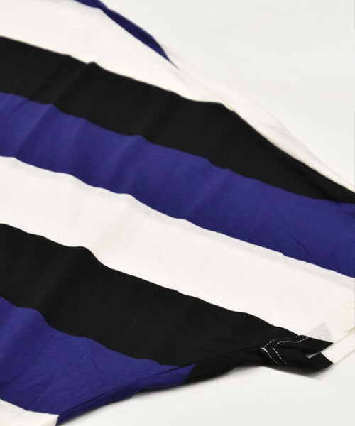 VIRGOwearworks（ヴァルゴウェアワークス）の「Breaking border ボーダー ドルマンカットソー（トップス・メンズ・WHT/PP/WHT/GRY・2/3/4）」の7枚目の写真