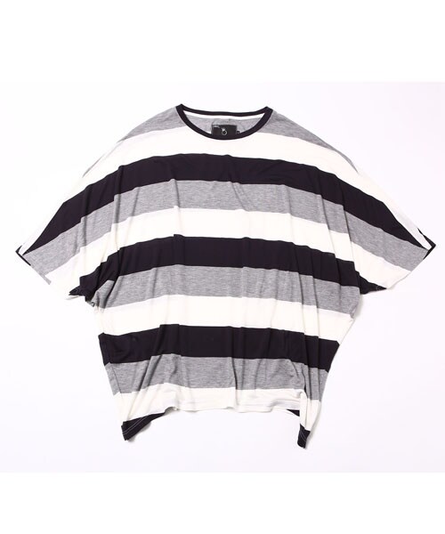 VIRGOwearworks（ヴァルゴウェアワークス）の「Breaking border ボーダー ドルマンカットソー（トップス・メンズ・WHT/PP/WHT/GRY・2/3/4）」の4枚目の写真