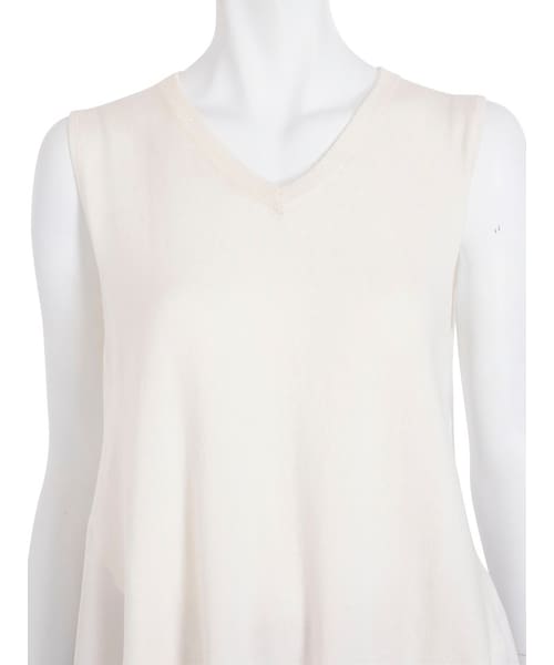 MERCURYDUO（マーキュリーデュオ）の「【DUO】 異素材切替ノースリVネックニット（トップス・レディース・オフホワイト/ライトグレー/ピンク/ネイビー・F）」の14枚目の写真