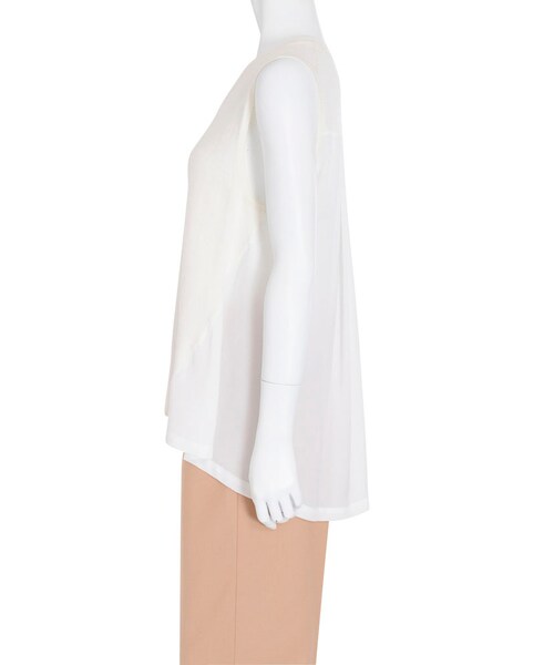 MERCURYDUO（マーキュリーデュオ）の「【DUO】 異素材切替ノースリVネックニット（トップス・レディース・オフホワイト/ライトグレー/ピンク/ネイビー・F）」の11枚目の写真