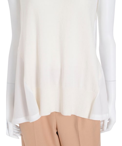 MERCURYDUO（マーキュリーデュオ）の「【DUO】 異素材切替ノースリVネックニット（トップス・レディース・オフホワイト/ライトグレー/ピンク/ネイビー・F）」の15枚目の写真