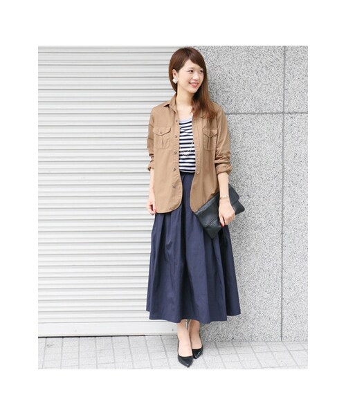 URBAN RESEARCH DOORS(アーバンリサーチドアーズ)の「コットンワークシャツ(トップス・レディース・KHAKI/BEIGE・one)」の3枚目の写真