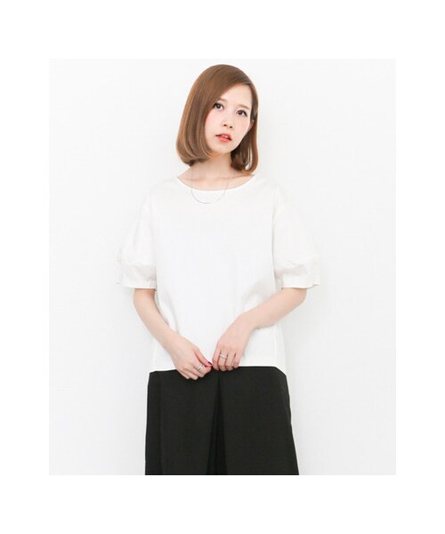 KBF（ケイビーエフ）の「コクーンスリーブプルオーバー（トップス・レディース・KHAKI/WHITE/NAVY・one）」の4枚目の写真