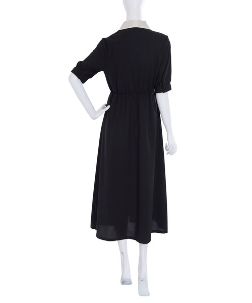 merry jenny（メリージェニー）の「配色ジョーゼットシャツワンピース（ワンピース/ドレス・レディース・オフホワイト/ブラック/ピンク・F）」の10枚目の写真