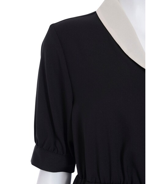 merry jenny（メリージェニー）の「配色ジョーゼットシャツワンピース（ワンピース/ドレス・レディース・オフホワイト/ブラック/ピンク・F）」の14枚目の写真