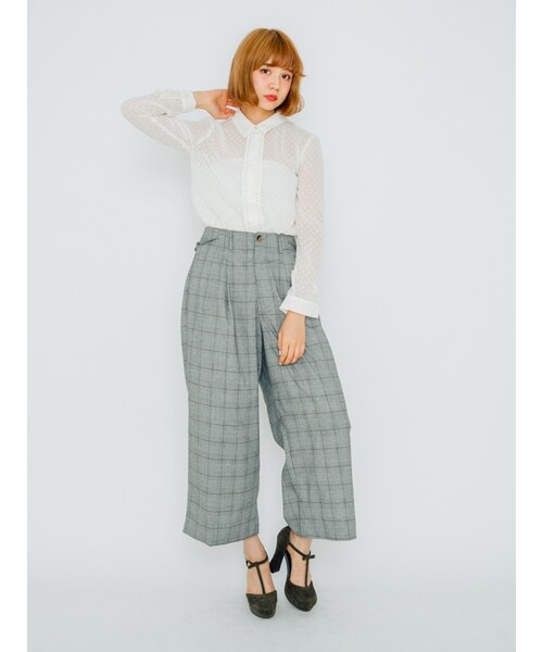 merry jenny（メリージェニー）の「サイドリボンワイドパンツ（パンツ・レディース・ブラック/オレンジ/ミックス・F）」の4枚目の写真