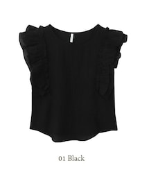 NETSTAR | サッカー生地のティアードフリルスリーブブラウス(シャツ/ブラウス)