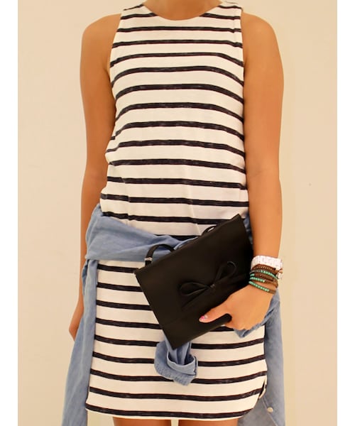 GAP（ギャップ）の「ドレス（ドレス・レディース・ホワイトボーダー/ホワイト×ネイビー・XXS/XS）」の2枚目の写真