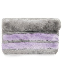 TOPSHOP | Faux fur striped clutch(クラッチバッグ)