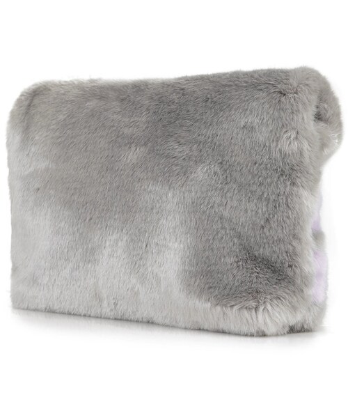 TOPSHOP（トップショップ）の「Faux fur striped clutch（クラッチバッグ・レディース・Gray・ONE）」の4枚目の写真