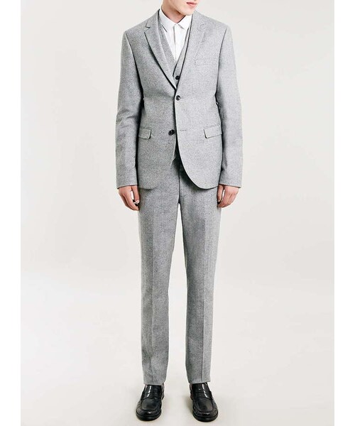 TOPMAN（トップマン）の「Light Grey Textured Skinny Fit Suit Pants（その他パンツ・メンズ・Gray・28S/32S/34S/28R/30R/32R/34R/36R/38R/30L/32L/34L/36L）」の2枚目の写真